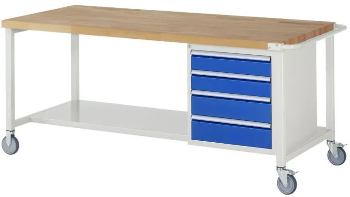 Rau Fahrbare Werkbank 8000 Modell 8162 Breite 2000 mm Höhe 880-1080 mm