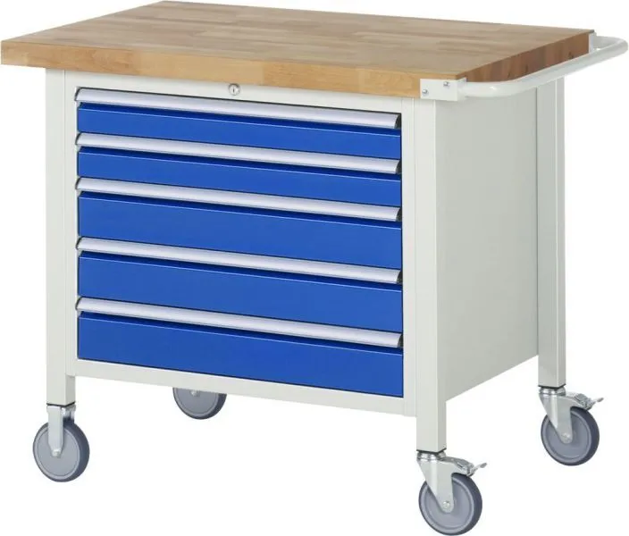 Rau Fahrbare Werkbank 8000 Modell 8271 Breite 1000 mm 5 Schubladen