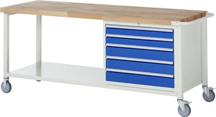Rau Fahrbare Werkbank 8000 Modell 8271 Breite 2000 mm Stärke 40 mm