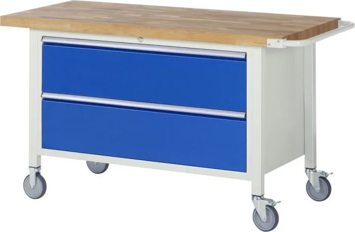 Rau Fahrbare Werkbank 8000 Modell 8355 Breite 1500 mm 2 Schubladen XXL