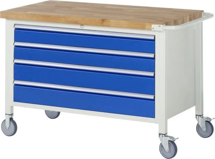 RAU Fahrbare Werkbank Modell 8362 Breite 1250 mm x Tiefe 700 mm x Höhe 880 mm