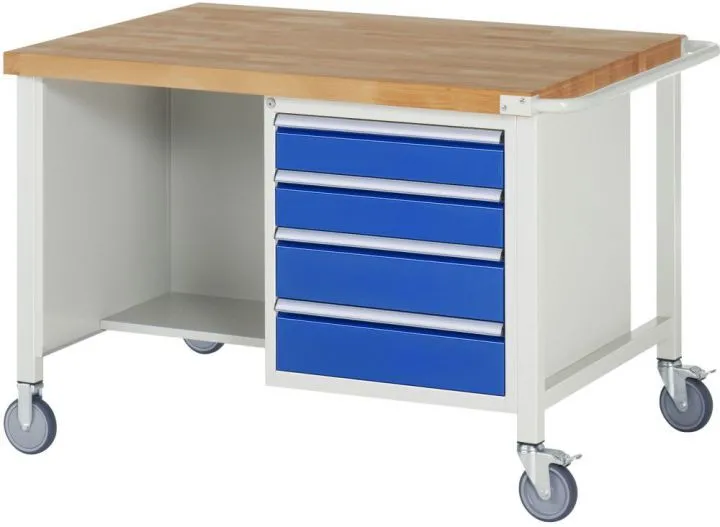 Rau Fahrbare Werkbank 8000 Modell 8463 Breite 1250 mm 4 Schubladen