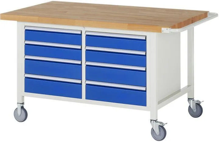 Rau Fahrbare Werkbank 8000 Modell 8477 Stärke 40 mm Breite 1500 mm