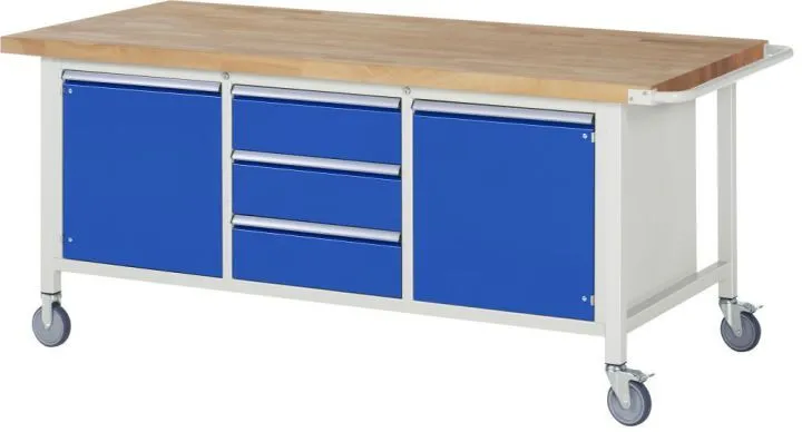 Rau Fahrbare Werkbank 8000 Buche-Massiv Modell 8569 Breite 2000 mm