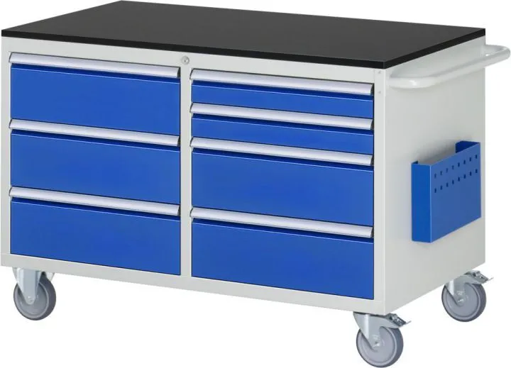 RAU Montagewagen Serie 7000 7 Schubladen Größe L Arbeitsplatte 19 mm