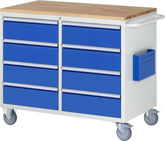 RAU Montagewagen 7000 inklusive Buche Arbeitsplatte 8 Schubladen