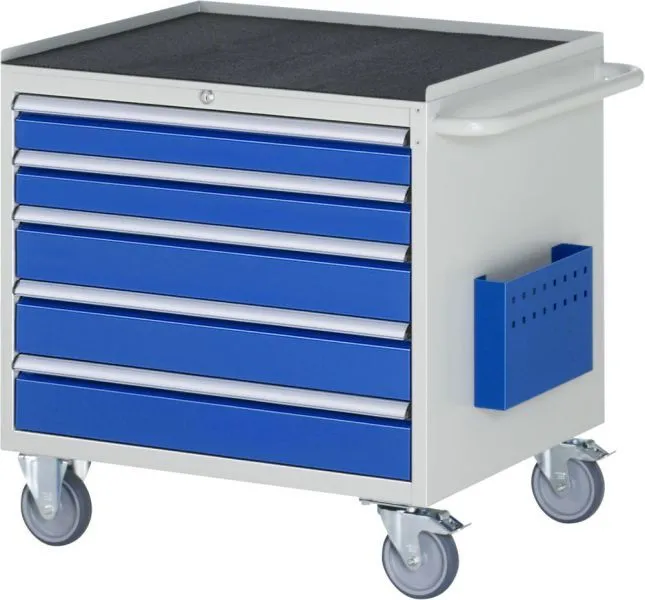 RAU Montagewagen Serie 7000 5 Schubladen Größe XL Gestell RAL 7035