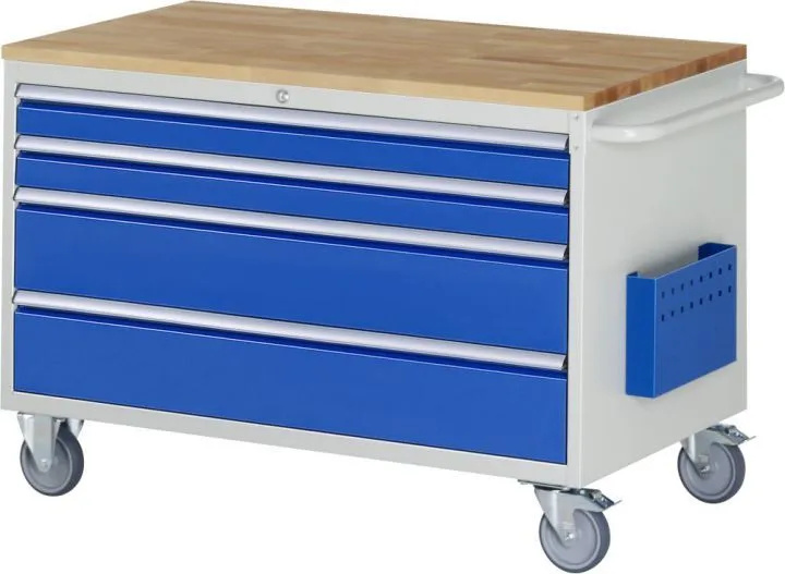 RAU Montagewagen 7000 Breite 1145 mm 4 Schubladen und Buchenplatte