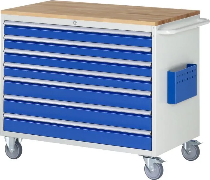 RAU Montagewagen 7000 Breite 1145 mm 7 Schubladen und Buchenplatte