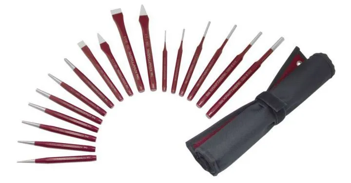 KRAFTWERK Meissel-Splintentreiber und Durchschlagsatz 17 Teile