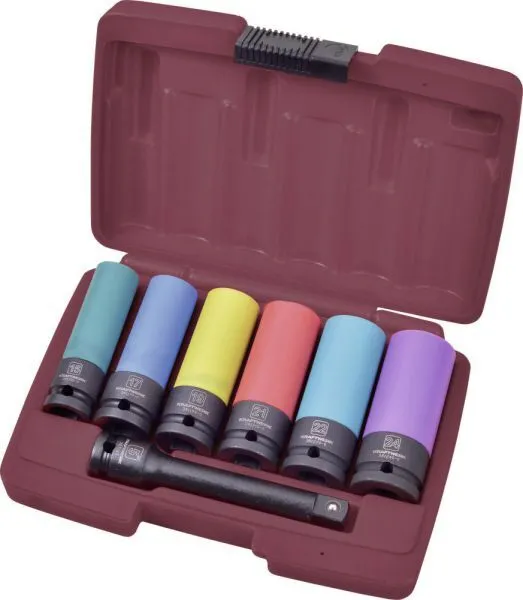 KRAFTWERK Schlag Steckschlüssel Satz lang 1/2" 7 Teile