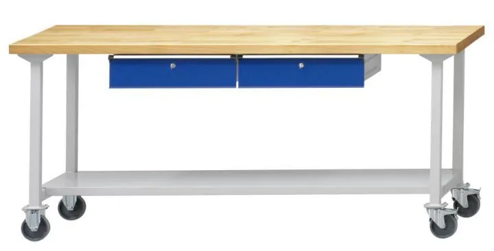 Anke Arbeitstisch fahrbar 2000x700x840mm verzinkte Stahlblechplatte 400.992