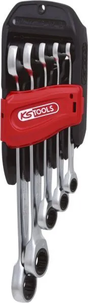 KS Tools GEARplus Ratschenringmaulschlüssel Satz abgewinkelt 5-teilig 8 - 19 mm