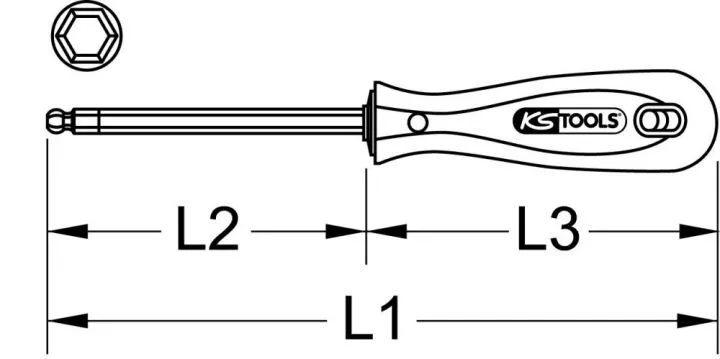 KS Tools BERYLLIUMplus Schraubendreher für Innensechskantschrauben 8 mm mit Kugelkopf