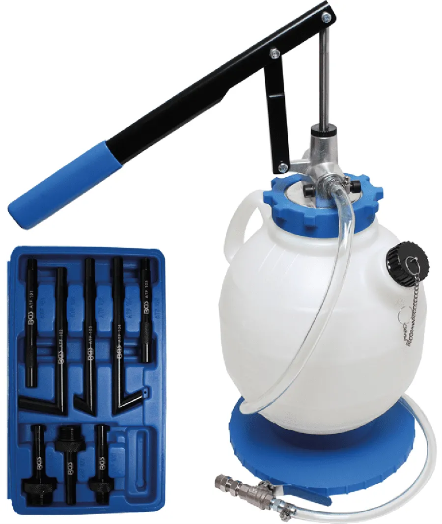 BGS Getriebeöl-Befüllgerät mit Handpumpe | mit 8 Adaptern | 7 l – 9992