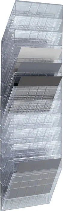 Prospekthalter H1045xB348xT95mm Anz.Fächer 12 A4 quer Polystyrol transp.DURABLE