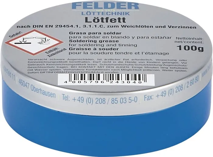 Lötfett 100g z.Weichlöten FELDER VE: 5St.