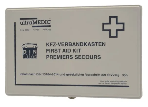 KFZ-Verbandkasten ultraTRAFFIC, mit Füllung DIN 13164, grau
