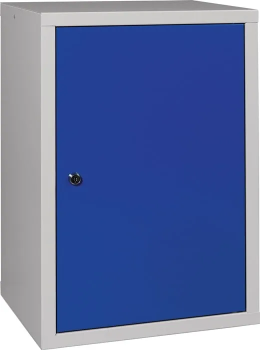 Hängeschrank H600xB400xT300mm Vollblech,1 BD lichtgrau/enzianblau