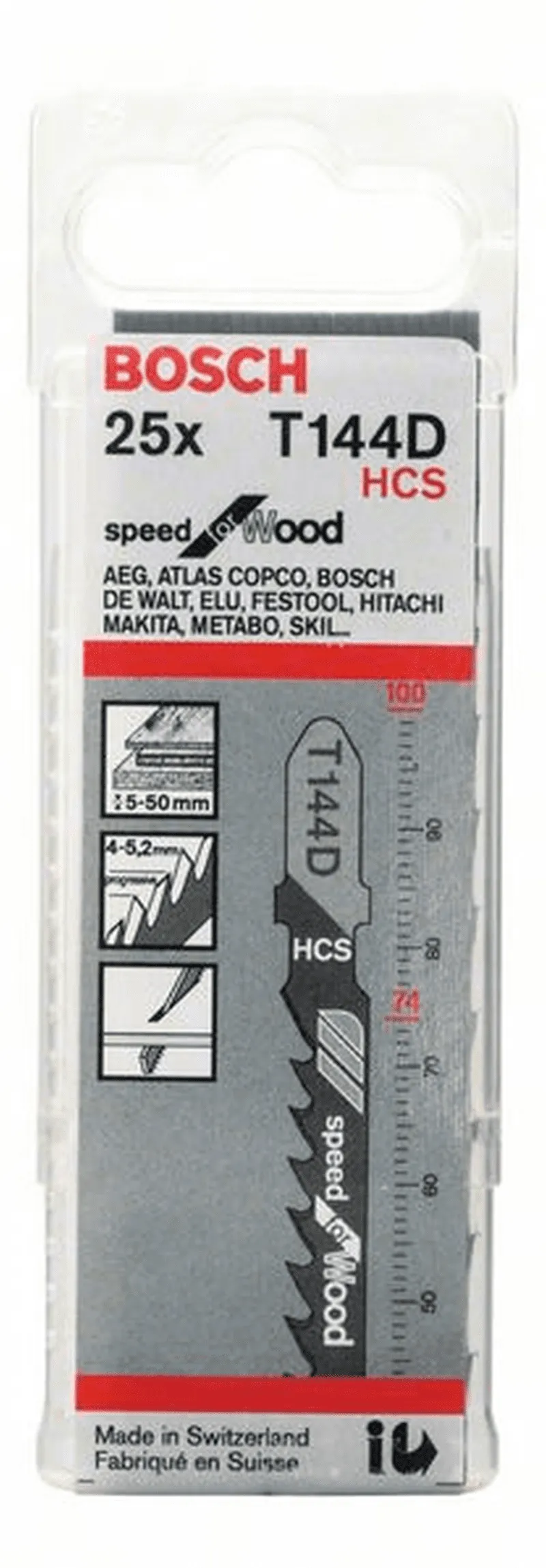 BOSCH Stichsägeblatt T 144 D Speed for Wood 25er-Pack 2608633625