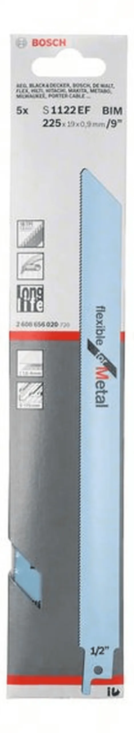 BOSCH 5x Säbelsägeblatt S 1122 EF Flexible for Metal 2608656020