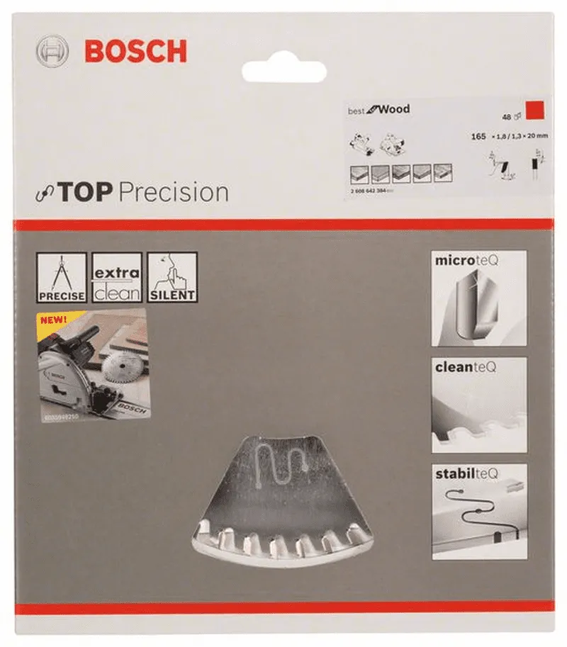 BOSCH Kreissägeblatt Top Precision Best for Wood 165 x 20 x 1,8 mm 48 2608642384