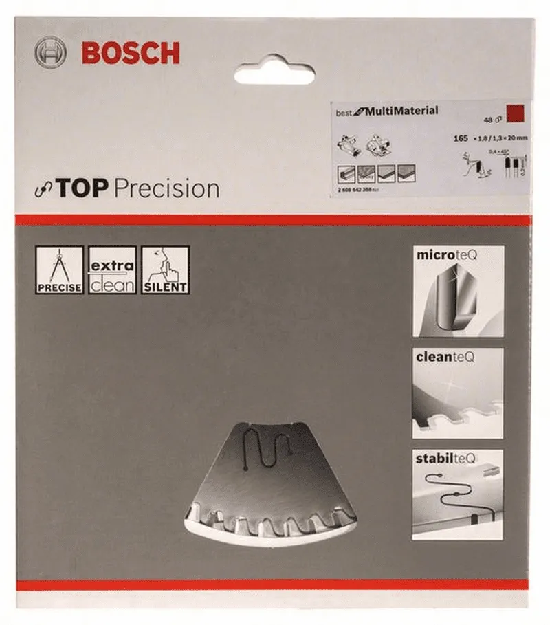 BOSCH Kreissägeblatt Top Precision Best for Multi Material 165 x 20 x 1,8 mm 48 2608642388