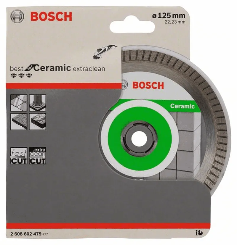 BOSCH Diamanttrennscheibe Best for Ceramic Extra-Clean Turbo 125 x 22,23 x 1,4 x 7 mm 2608602479
