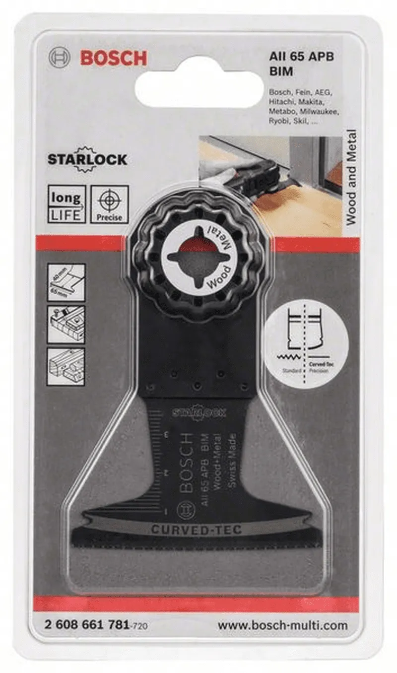 BOSCH BIM Tauchsägeblatt AII 65 APB Wood and Metal 40 x 65 mm 1er-Pack 2608661781