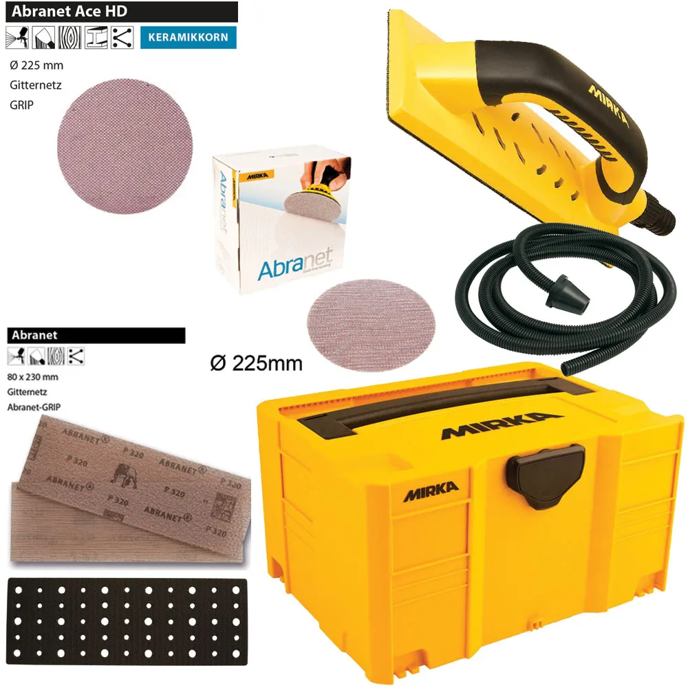 MIRKA Schleifscheiben Zubehör Set für MIRKA LEROS Wand Deckenschleifer KIT2001CDMDE