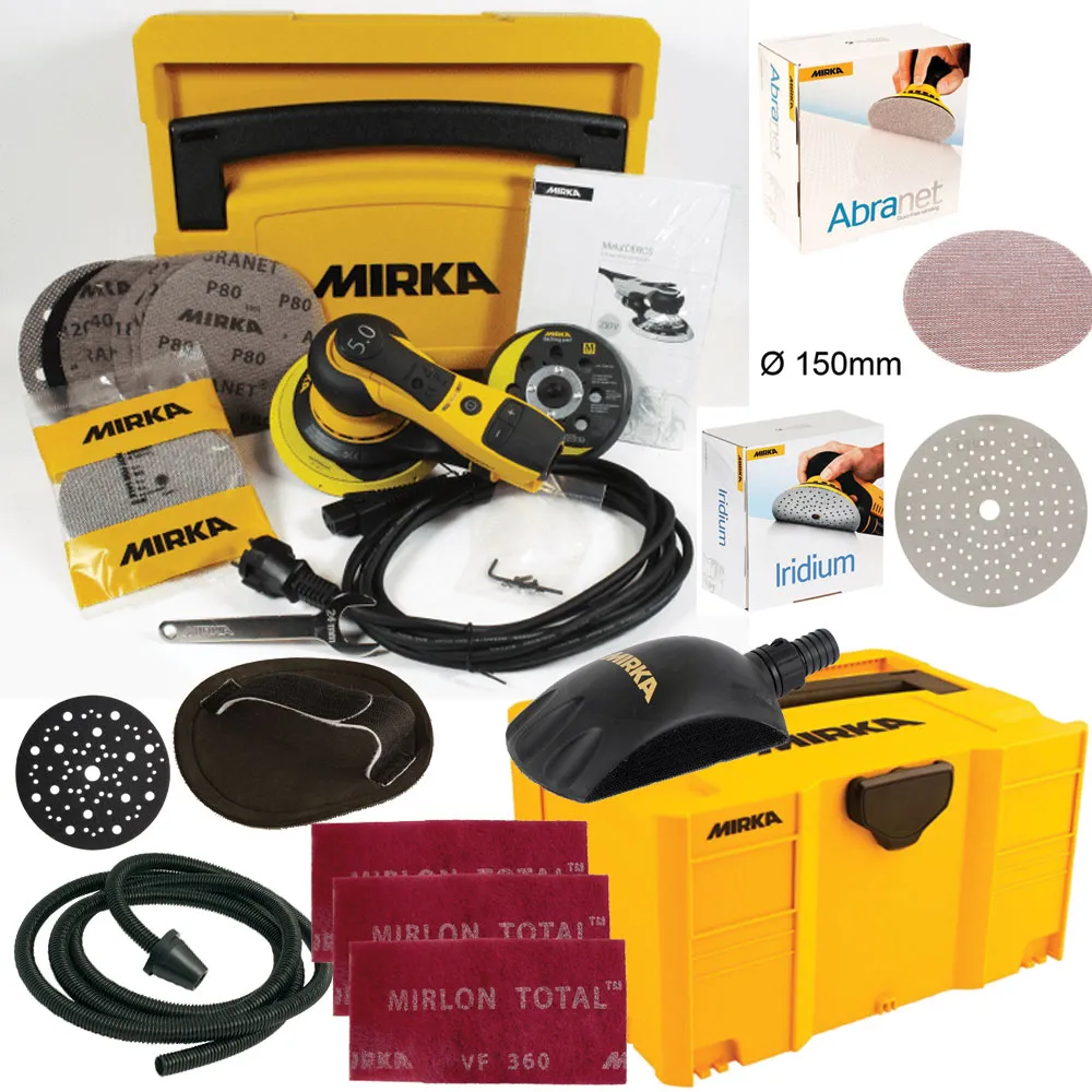 MIRKA DEROS 5650CV Elektro Exzenterschleifer + Zubehör KIT2002WOMDE