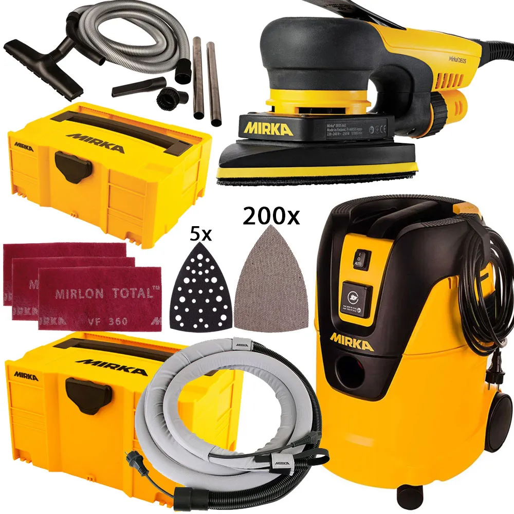 MIRKA DEOS 663CV Delta Schleifer + Sauger 1025 L PC + Zubehör KIT2024WOMDE