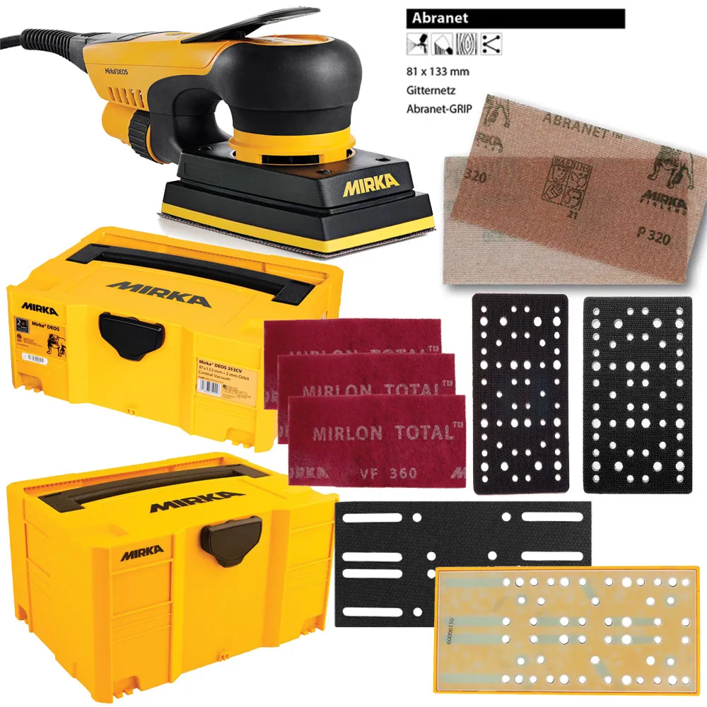 MIRKA Elektro Schwingschleifer 81x133mm DEOS 353CV MID3530201CA KIT2025WOMDE