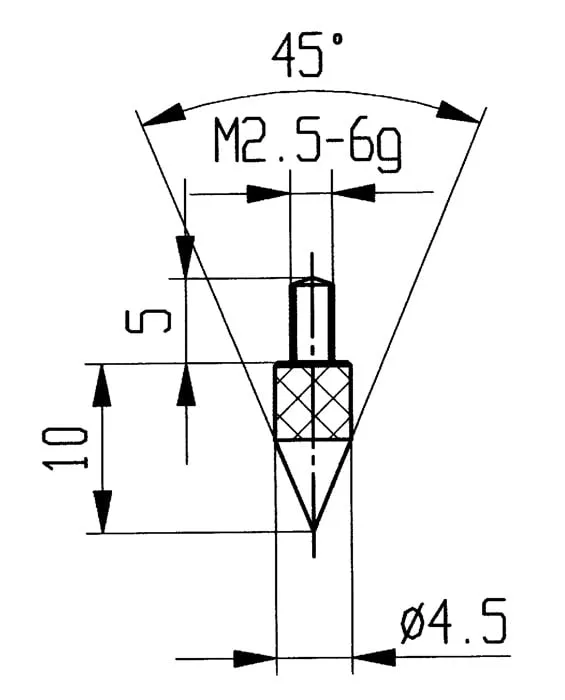 Messeins.45Grad Kegel M2,5 STA z.Messuhren KÄFER