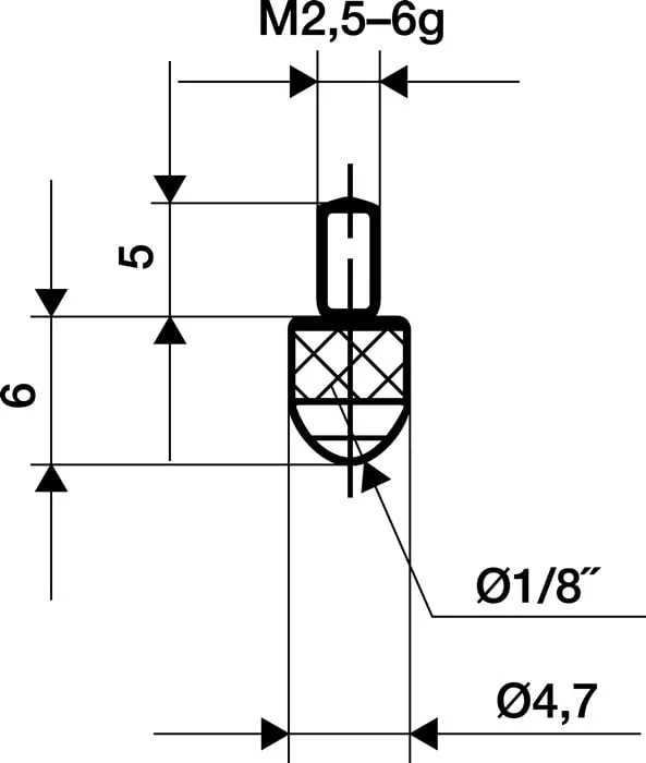 Messeins.D.3mm L.6mm KGL M2,5 Rubin z.Messuhren KÄFER