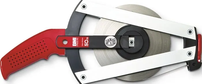 Rahmenbandmaß ERGOLINE L.50m Band-B.13mm A mm/cm EG II Alu.gelb Stahlmaßband BMI