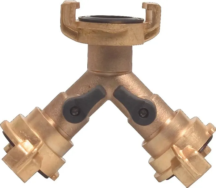 Y-Stück Schnellkuppl.MS Schl.-Gr.9,5-38mm Hahnabsperrung PROFEC