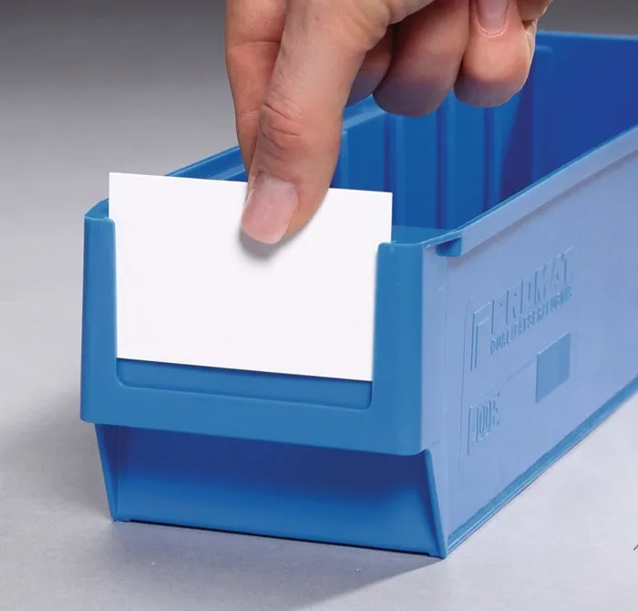 Etikett weiß f.Regallagerkasten B.91mm 100St./Btl.PROMAT