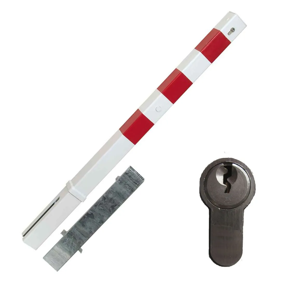 Absperrpfosten 70 x 70 mm herausnehmbar, Profilzylinderschloß