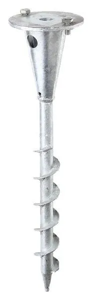 Alberts Einschraub Bodenhülse m.Platte f. unterschiedl.Halterungen, fvz, Länge 400 mm