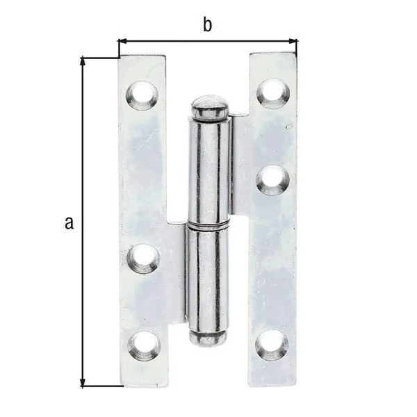 Alberts Aushebescharnier sendzimirverzinkt rechts, LxB 94x45 mm