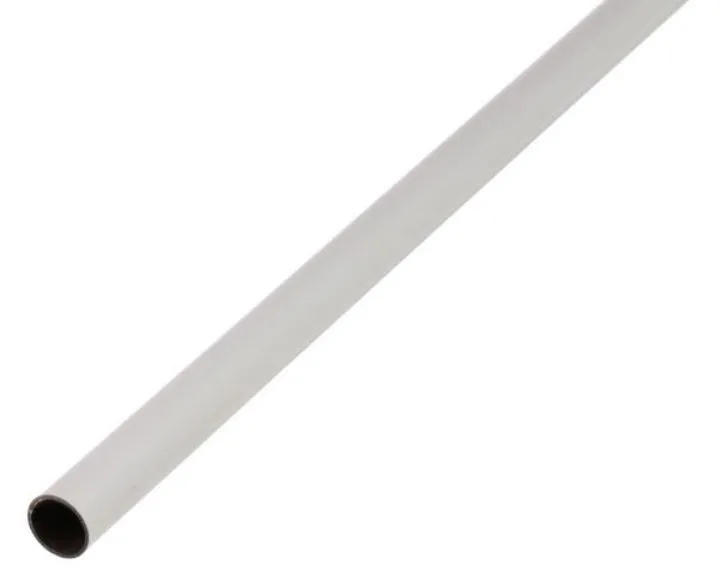 Alberts BA Profil rund Alu weiß beschichtet 2600 x 25 x 1,5 mm (Inhalt: 2.6 Meter - 10.35 € / 1 Meter)