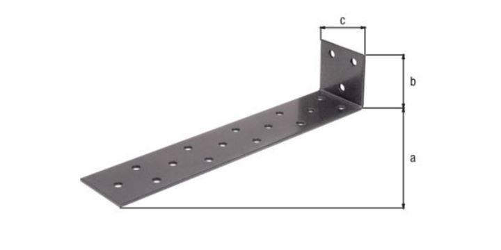 Alberts Flachstahl Betonanker sendzimirverzinkt schwarzdiamant 205 x 40 x 40 mm