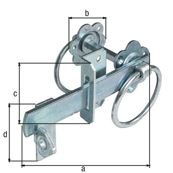 Alberts Gartentorverschluss für hohe Tore oder Flechtzauntüren galvanisch verzinkt