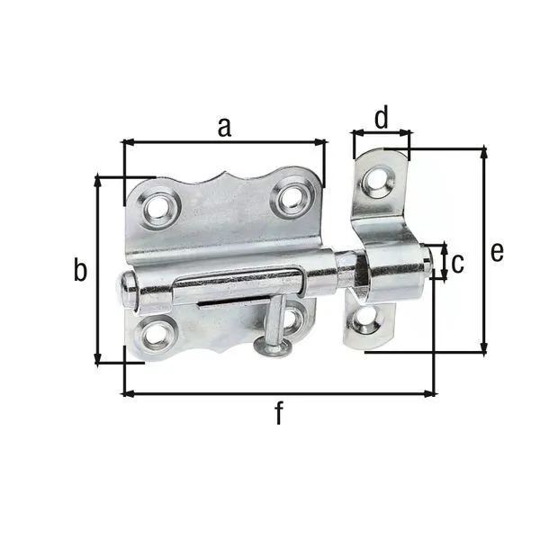 Alberts Grendelriegel mit Knopfgriff verzinkt LxB47x46mm