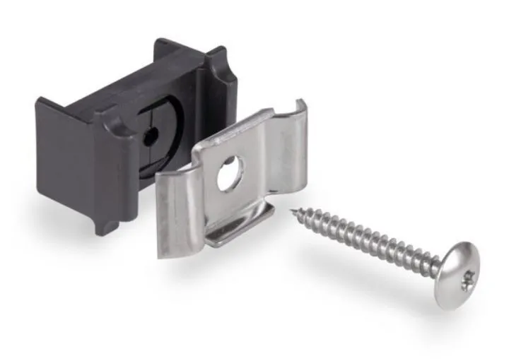 Alberts Mattenhalter Kunststoff schwarz für Vierkantpfosten Pack mit 3 Stück (Inhalt: 3 Stück - 2.73 € / 1 Stück)