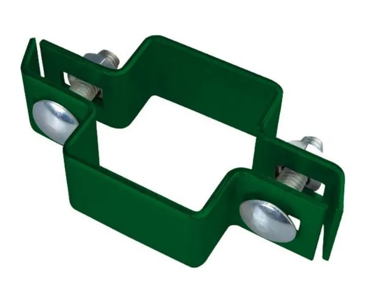 Alberts Mittelschelle für Vierkantpfosten verzinkt RAL 6005 grün für Pfosten 40x40 mm