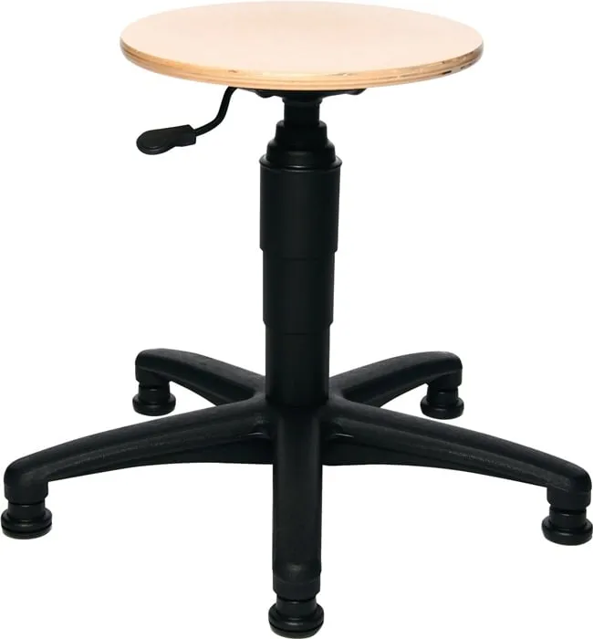 Drehhocker m.Bodengl.Buche natur Sitz-H.390-520mm TOPSTAR