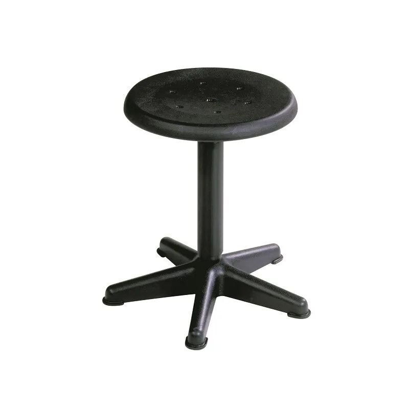 Arbeitshocker mit Platzsparendem Fußkreuz PU schwarz