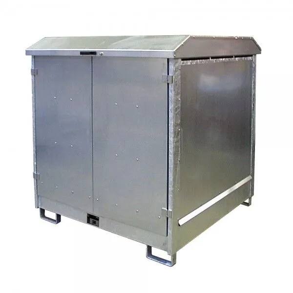 Bauer Gefahrstoff Depot GD-N 4 verzinkt mit zwei Flügeltüren für 4x 200l Fässer